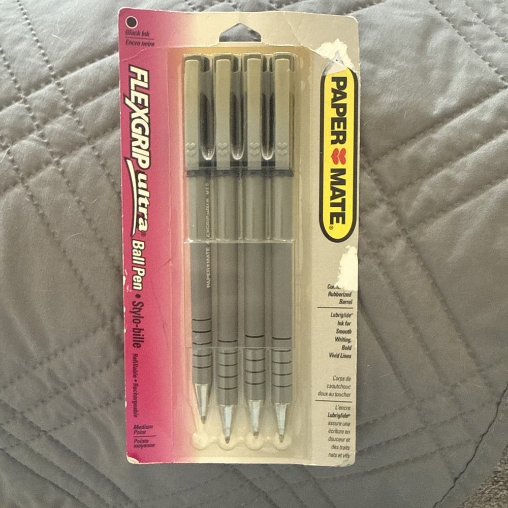 Paper Mate Flexgrip Ultra With Cap Ballpoint Pens | Medium Point (1.0mm) | Black